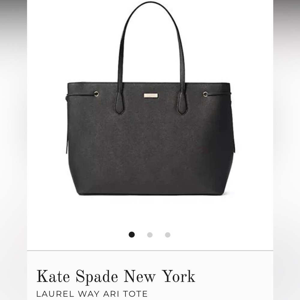 Kate Spade, Ari Laurel Way Tote, Black, XL Leather Purse